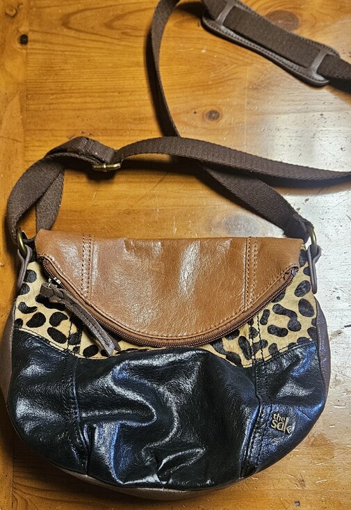 The Sak Handbags - The Sak Black Leather Crossbody with Gold Logo